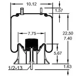 Trailer Air Spring Replaces 1R12-481, W01-358-9923, 1R12-533