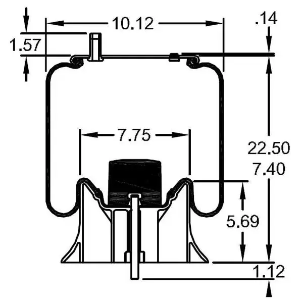 Trailer Air Spring Replaces 1R12-532, W01-358-9935, 64412, 9935