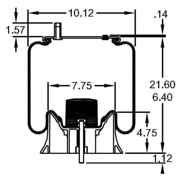 Trailer Air Spring Replaces 1R12-499, W01-358-9936, 64405, 9936