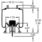 Trailer Air Spring Replaces 1R12-1048, W01-358-9974, 67586, 9974