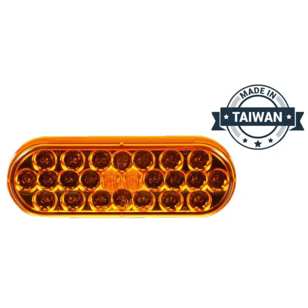 2"x6" LED, Yellow Oval, 24 Diode, Front/Park/Turn Taillight