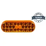 2"x6" LED, Yellow Oval, 24 Diode, Front/Park/Turn Taillight