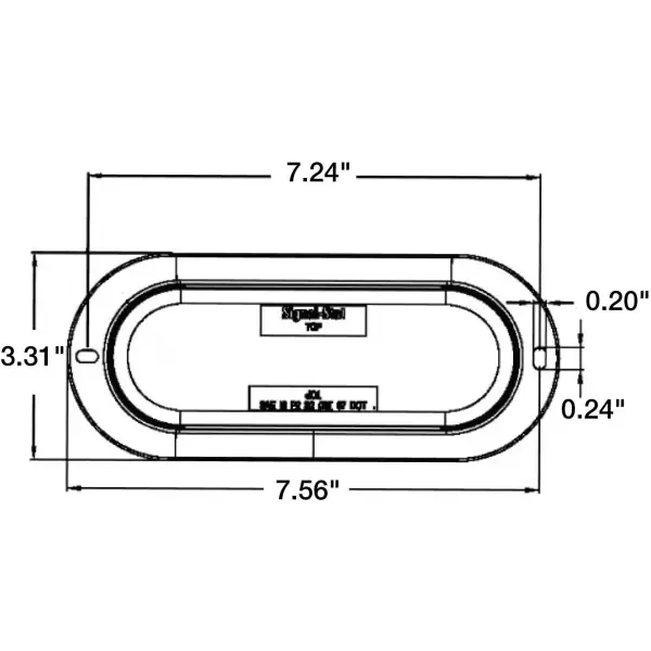 2"x6" LED, Clear Oval, 24 Diode, Front/Park/Turn Taillight