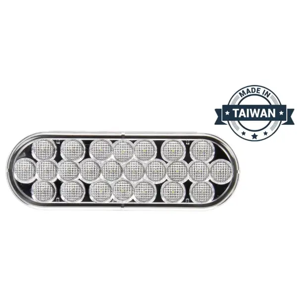 2"x6" LED, Clear Oval, 24 Diode, Front/Park/Turn Taillight