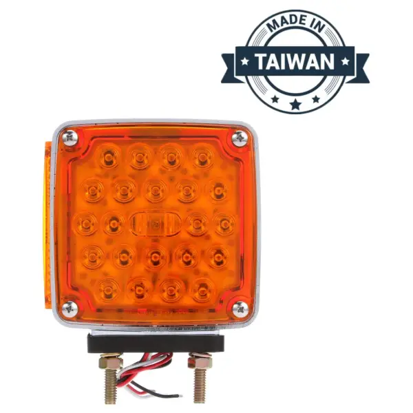 4.5"x4.5" LED Red/Yellow Square 24 Diode Dual Face Pedestal Light