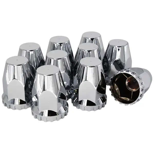 10 pcs of 33mm Chrome Screw-on Lug Nut Covers for Semi Trucks