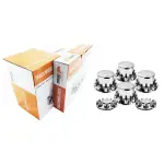 TR082-TWCS Chrome Plastic Universal Wheel Cover Set with 33MM Screw-on Lug Nut Covers with Installation Tool
