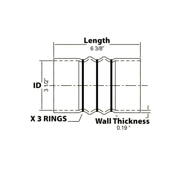 3 1/2" x 6 3/8" Silicone Charge Air Cooler Hump Hose