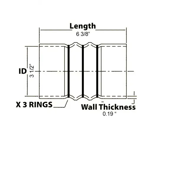 Silicone Charge Air Cooler Hump Hose 3-3/8\" x 6-3/8\"