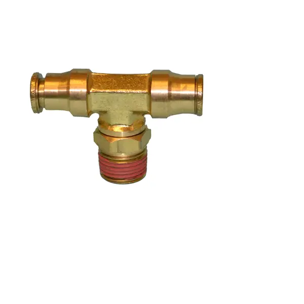 1/4 NPT Male x 3/8 OD Tube Male Branch Tee Swivel Brass Fitting