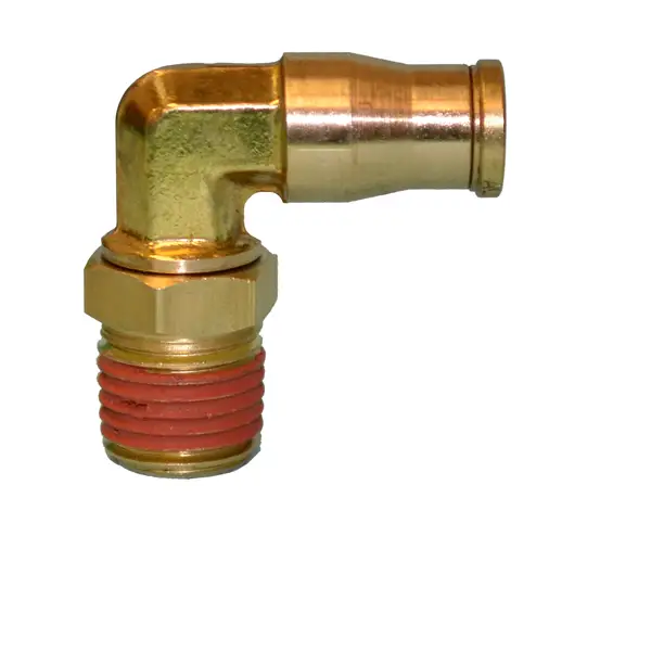 3/8 OD Tube x 1/2 NPT 90° Male Elbow Swivel Brass Fitting