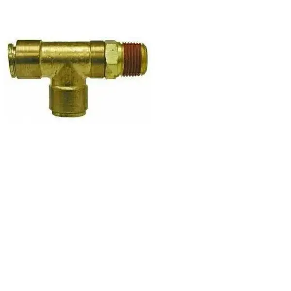 1/4 OD Tube x 1/4 NPT Male Run Tee Swivel Brass Fitting