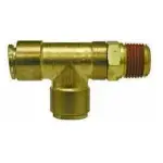 1/4 OD Tube x 1/4 NPT Male Run Tee Swivel Brass Fitting