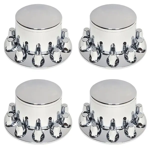 4 pcs of Chrome Plastic Rear Wheel Cover w/ 33MM Lug Nut Covers