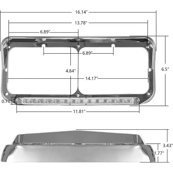 Chrome Headlight Bezel for Kenworth and Peterbilt Trucks