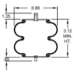 Convoluted Air Spring Replaces W01-358-6897, 2B9-229, 64517