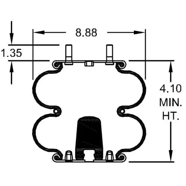 Convoluted Air Spring Replaces 2B9-206, S-5270, S-3518, 6905