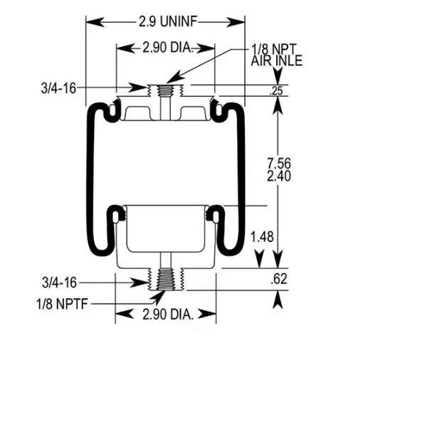 Cabin Air Spring for Mack Replaces 25166846, 1S4-067, 227QS34A