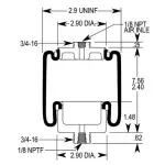 Cabin Air Spring for Mack Replaces 25166846, 1S4-067, 227QS34A