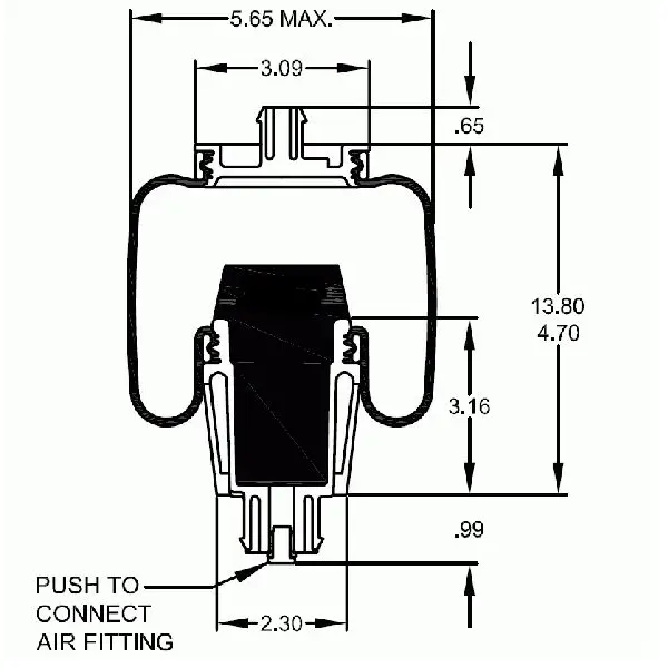 Cabin Air Spring for Peterbilt Replaces W02-358-7093, 29-06016