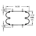 Convoluted Air Spring Replaces S-13034, 2B14-360, W01-358-7135