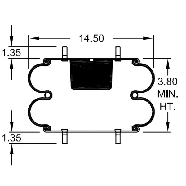 Convoluted Air Spring Replaces S-3184, 2B14-359, W01-358-7140