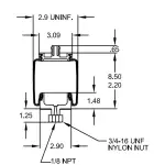 Cabin Air Spring for Peterbilt Replaces R81-6002, 1S4-235, 7164