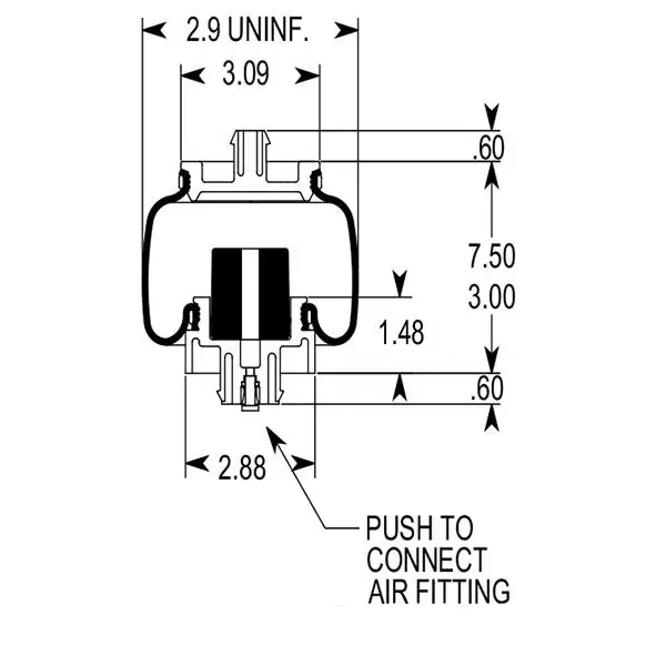 Cabin Air Spring for Freightliner Replaces 18-29919-000, 7206