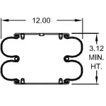 Convoluted Air Spring Replaces W01-358-7443, 2B12-305, S-13035