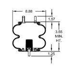 Convoluted Air Spring Replaces W01-358-7686, 64685, FD 200-19 712