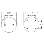 Convoluted Air Spring Replaces W01-358-7797, 64507, FT 530-32 535