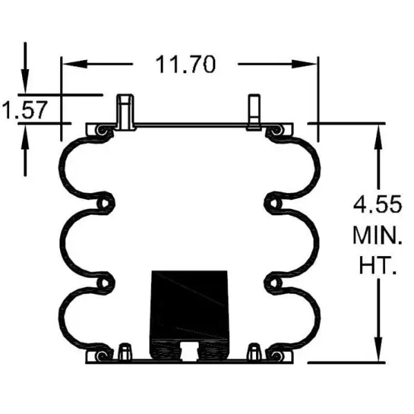 Convoluted Air Spring Replaces 3B12-303, W01-358-8018, 64285