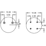 Convoluted Air Spring Replaces 3B12-322, W01-358-8042, 69747