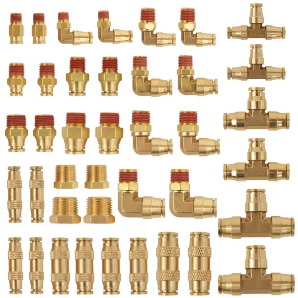 Brass DOT Push-in Fitting Assortment Kit 41 pcs w/ Air Tubing