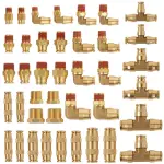 Brass DOT Push-in Fitting Assortment Kit 41 pcs w/ Air Tubing