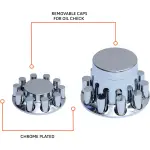 Chrome Universal Wheel Cover Set w/ 33 mm Cylinder Lug Nut Covers