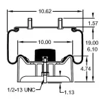 Trailer Air Spring Replaces S-20901, W01-358-8091, 1R14-093