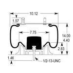 Trailer Air Spring Replaces 161234, W01-358-8204, 1R12-508