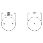 Trailer Air Spring Replaces 161234, W01-358-8204, 1R12-508