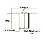 TRCAC3060 3" x 6" Silicone Charge Air Cooler Hump Hose