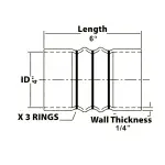 TRCAC4060 4" x 6" Silicone Charge Air Cooler Hump Hose