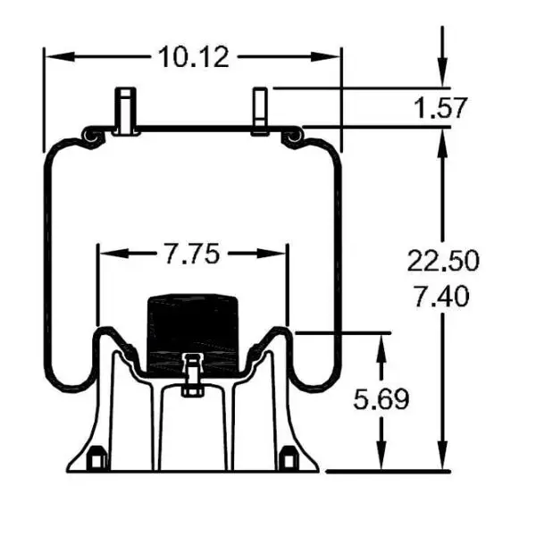 Air Spring Replaces ASC2500, W01-358-8888, 910-175P904, 66700