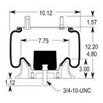 Trailer Air Spring Replaces S-11650, S-2064, W01-358-9039, 9039