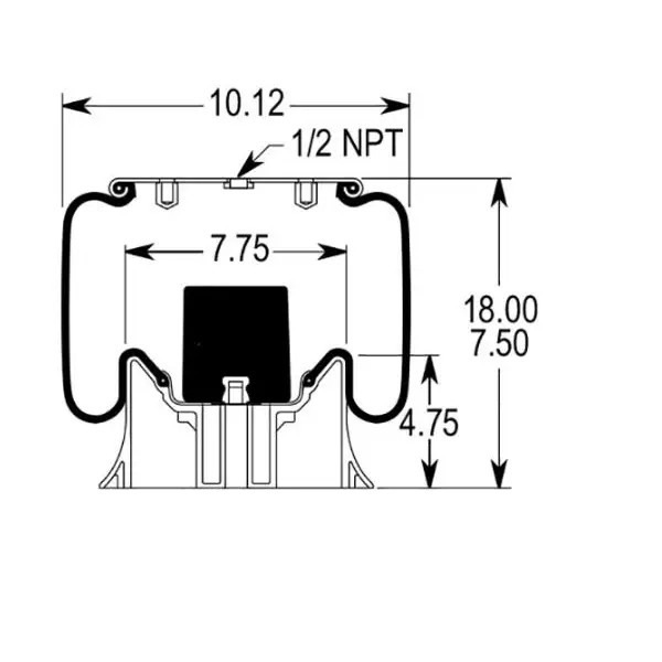 Air Spring for Peterbilt Replaces 03-01649, 03-02038, 1R12-069