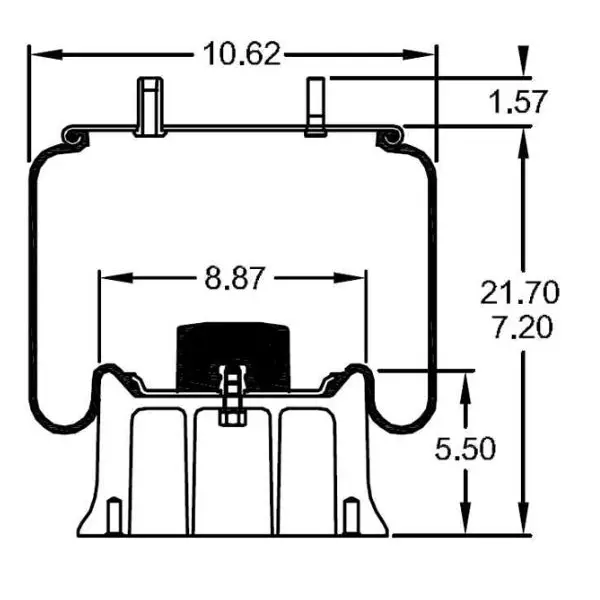 Trailer Air Spring Replaces 905-57-019, S-13160, 1R13-039, 9121