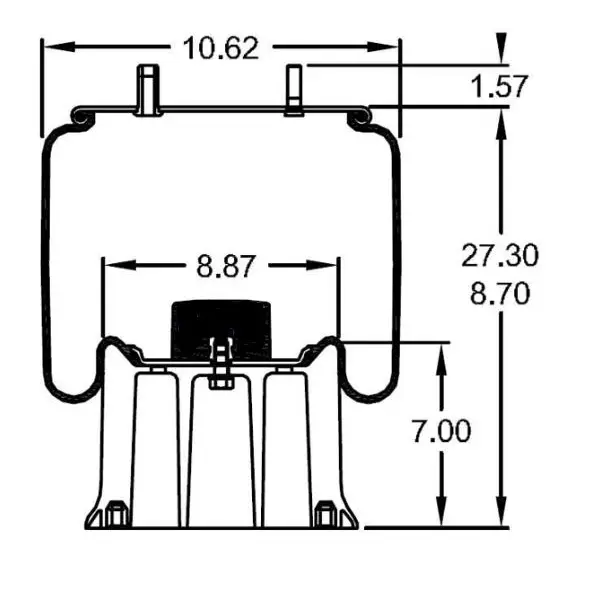 Trailer Air Spring Replaces S-3467, 365142, 1R13-038, S-3830