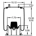 Trailer Air Spring Replaces S-6195, 1R12-167, W01-358-9192, 64323