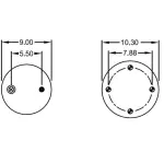 Trailer Air Spring Replaces S-6195, 1R12-167, W01-358-9192, 64323