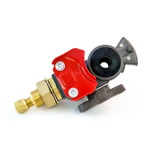 Red Emergency Gladhand with Shut-off Valve Replaces 441071