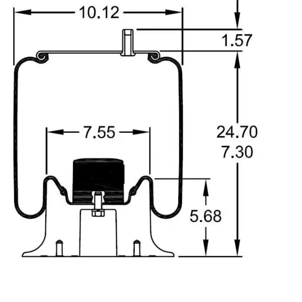 Trailer Air Spring Replaces S-20124, 1R12-375, W01-358-9265